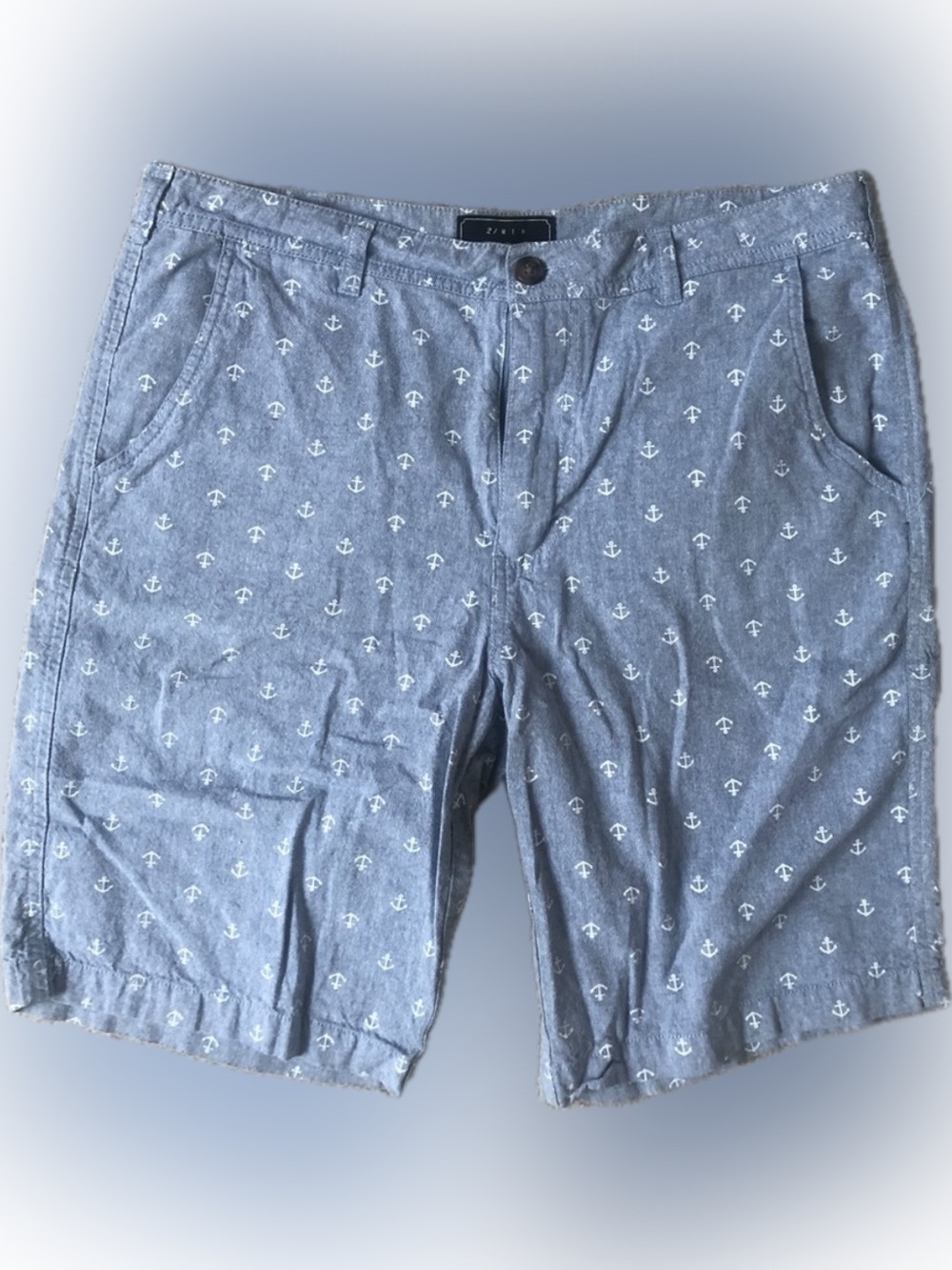 21men Light Blue Anchor Print Men’s Shorts
